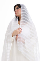 SR01_01 شيله مطرزة بيضاء عريضة - شيلة من شيله Shailah.ae