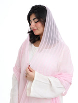 LN01_02 شيله مطرزة وردية عريضة - شيلة من شيله Shailah.ae