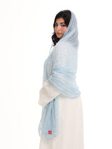 LN01_03 شيله مطرزة زرقاء عريضة - شيلة من شيله Shailah.ae