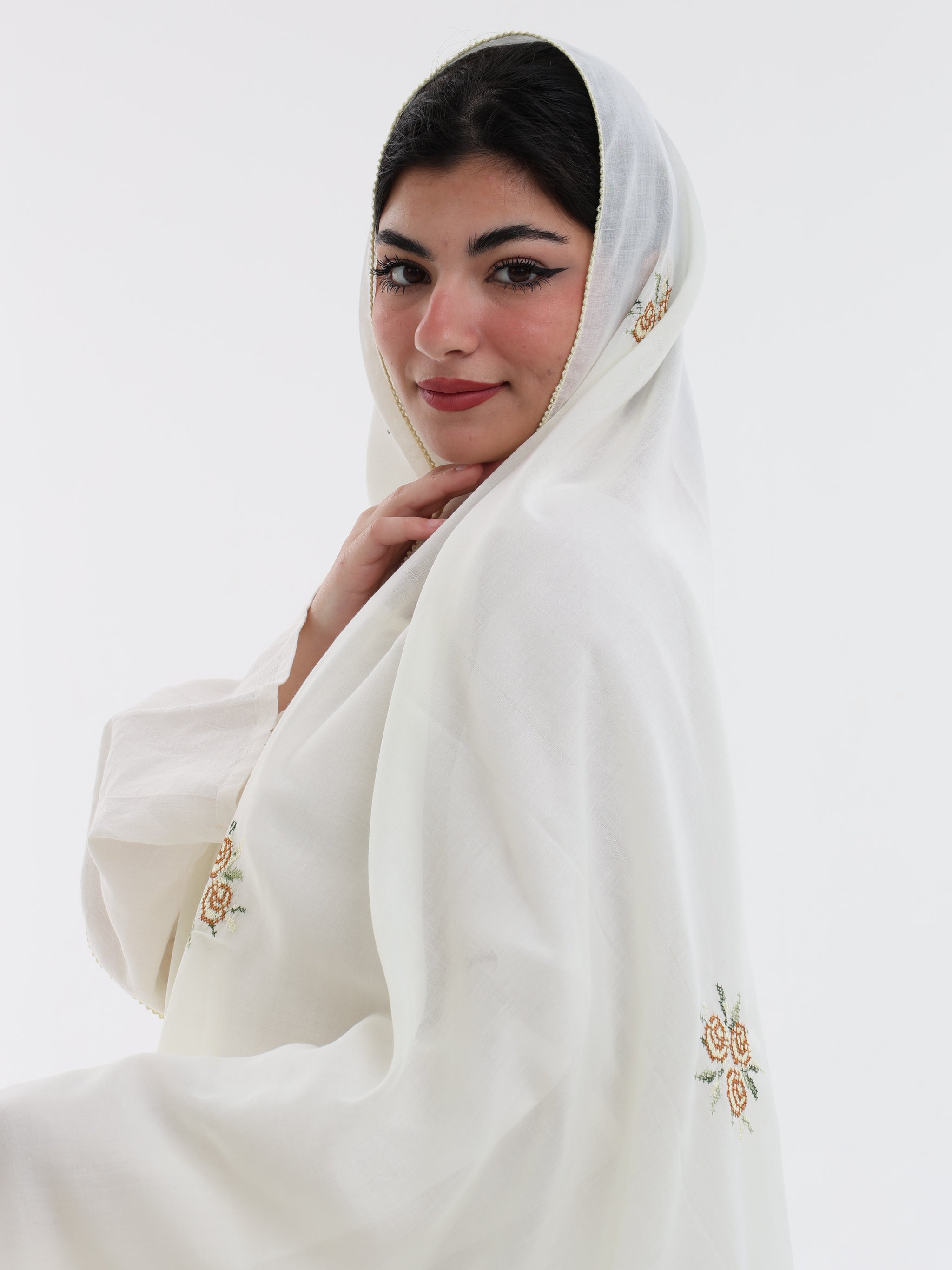 RM1-15 شيلة بيت عريضة جوري روز منثرات - شيلة من شيله Shailah.ae