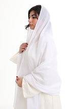 KS2-10 شيلة كروشيه يدوي بيضاء