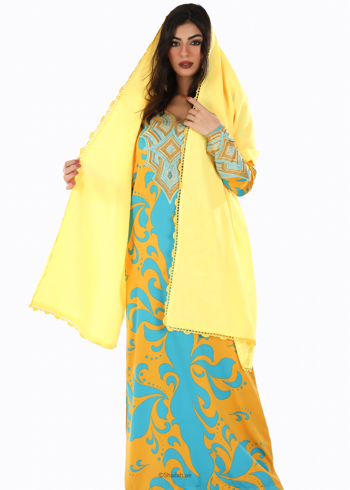 KS1-08 شيلة كروشيه يدوي - شيلة من شيله Shailah.ae