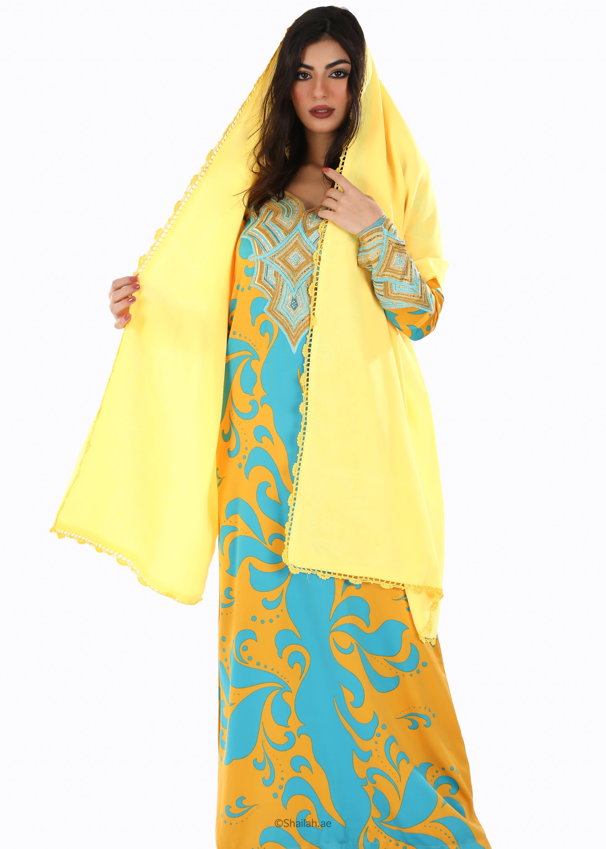KS1-08 شيلة كروشيه يدوي - شيلة من شيله Shailah.ae