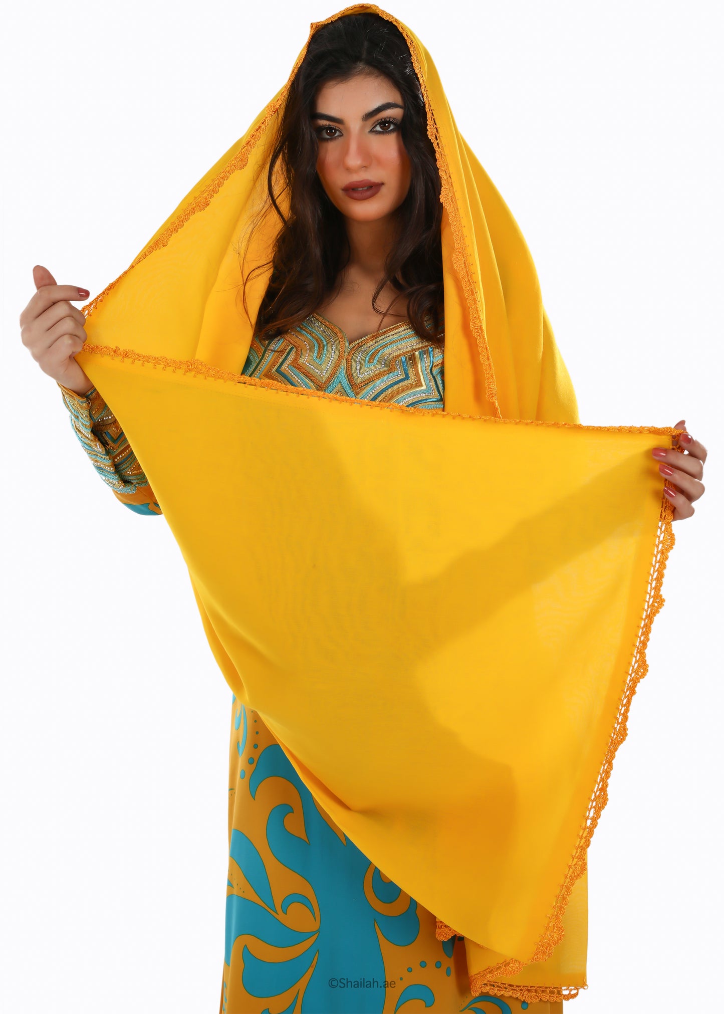 KS1-09 شيلة كروشيه يدوي - شيلة من شيله Shailah.ae
