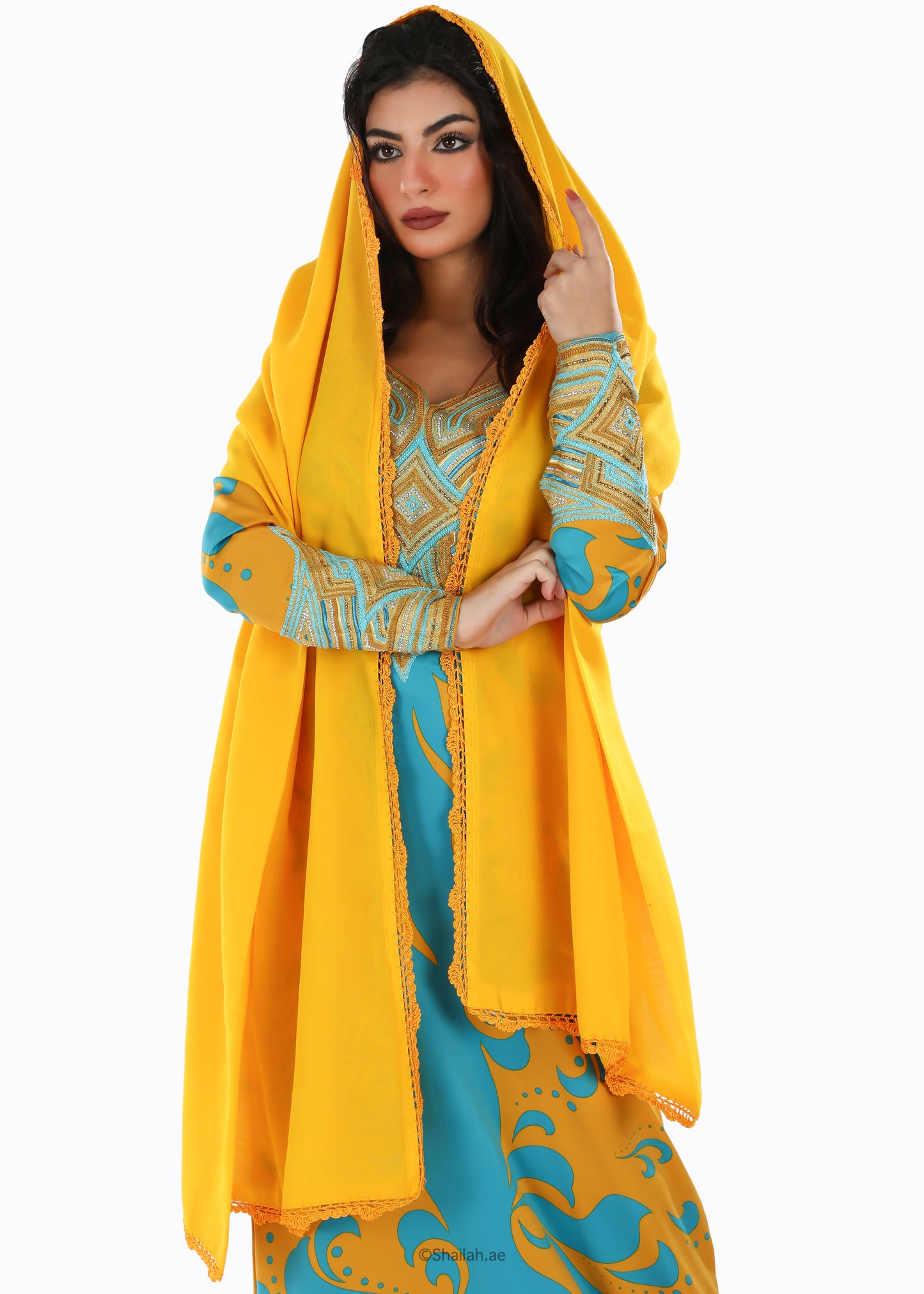 KS1-09 شيلة كروشيه يدوي - شيلة من شيله Shailah.ae
