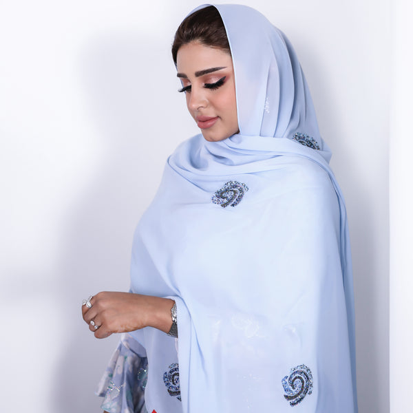Sky Blue Emirati Hijab — SHQ-02