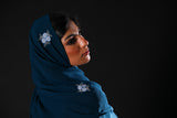 LR-01 شيلة لورا منثرات كحلية - شيلة من شيله Shailah.ae